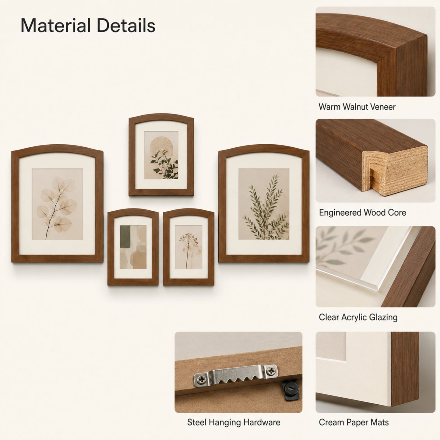Arcwood 5-Piece Soft-Arch Gallery Frame Set