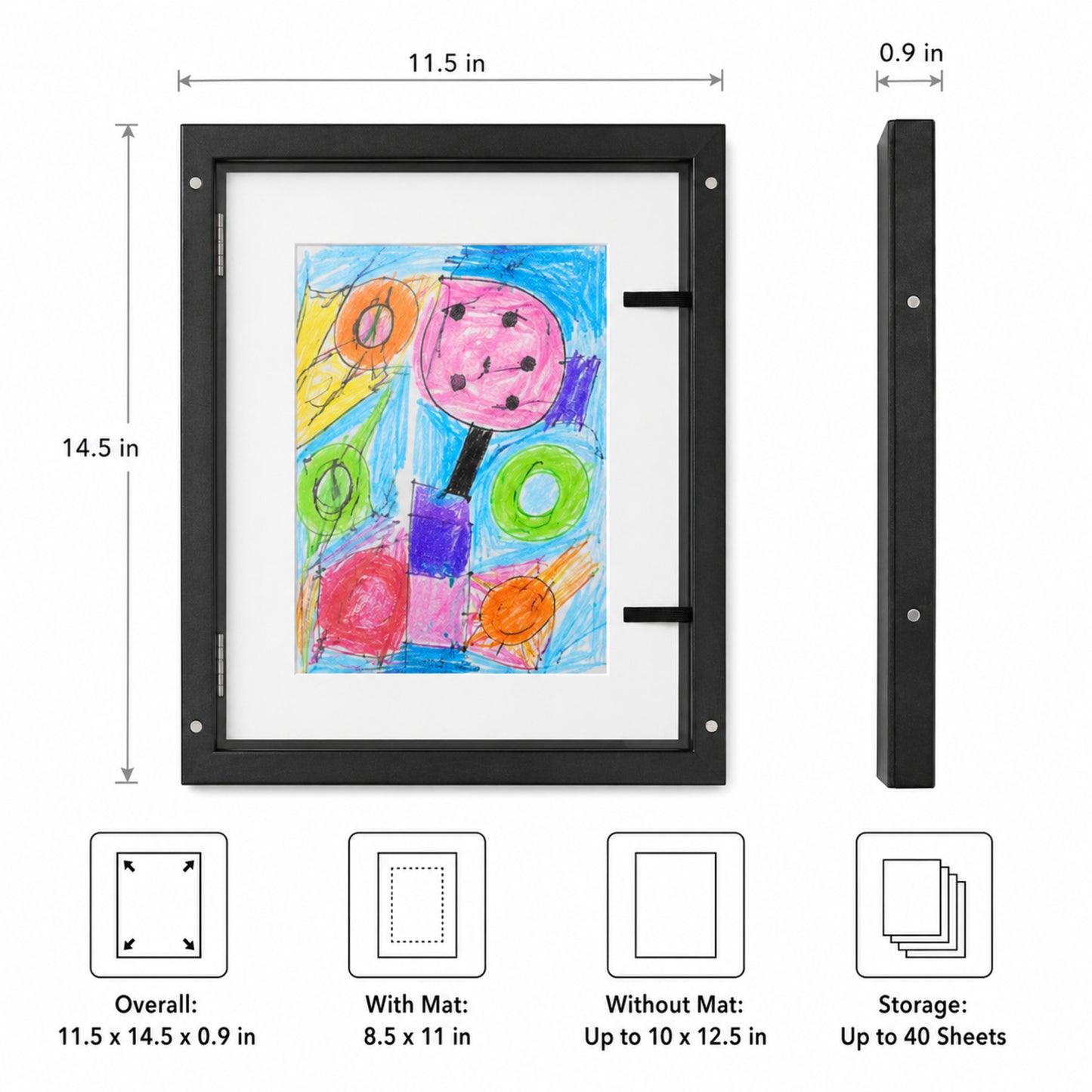Flipfront Letter-Size Art Display Frame