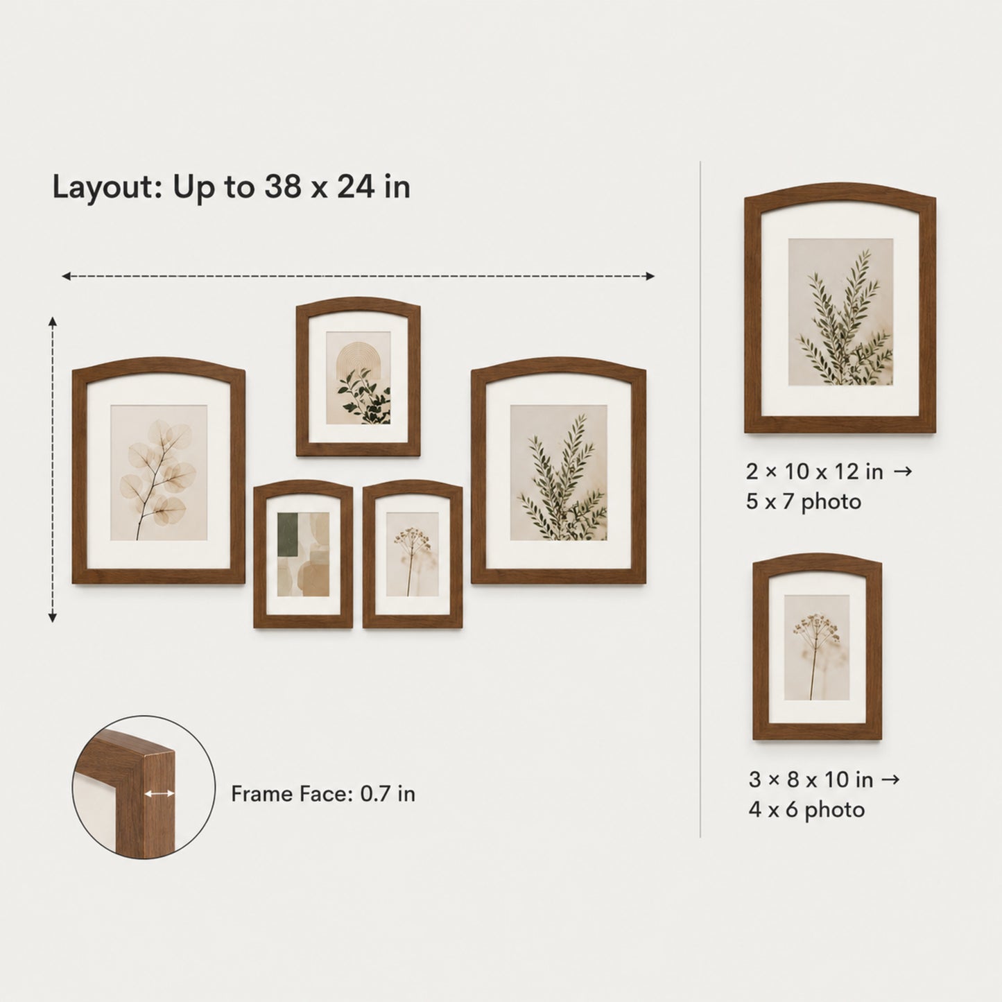 Arcwood 5-Piece Soft-Arch Gallery Frame Set