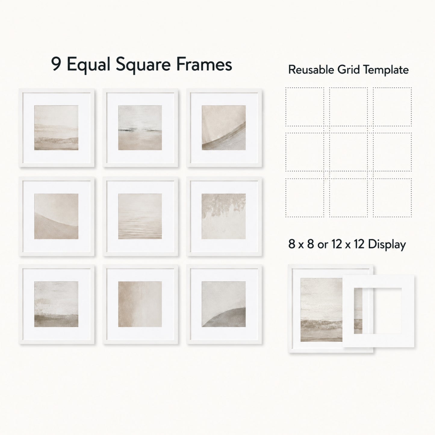 Gridline 9-Piece Square Gallery Frame Set