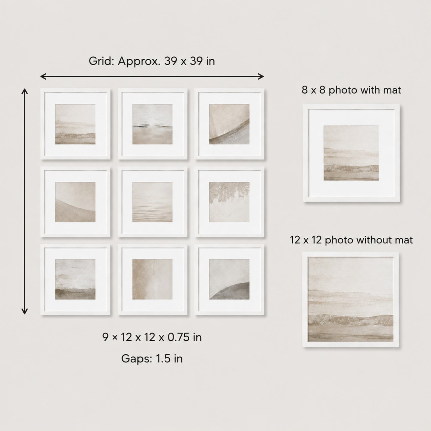 Gridline 9-Piece Square Gallery Frame Set