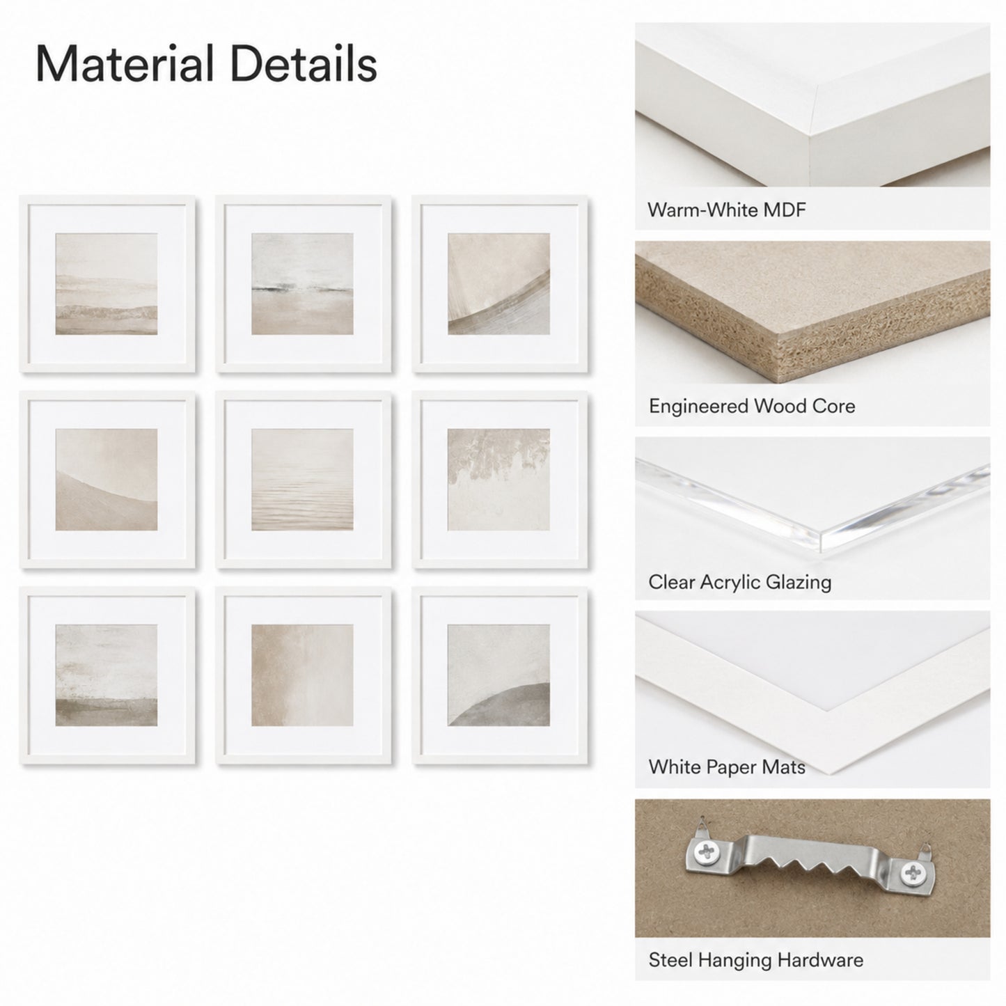 Gridline 9-Piece Square Gallery Frame Set