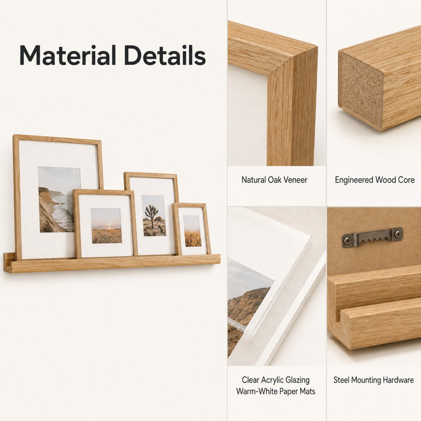 Sola Oak 5-Piece Ledge Gallery Set