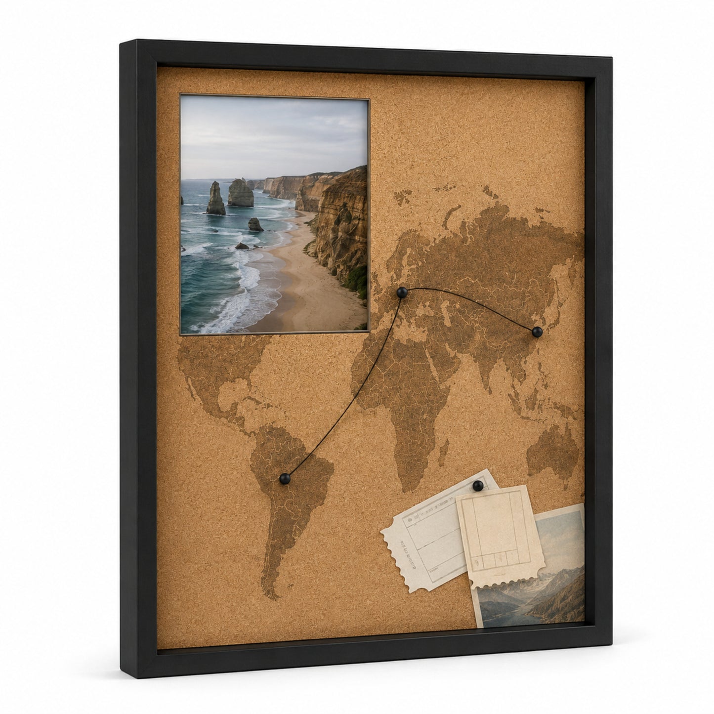 Journey Map Travel Keepsake Shadow Box