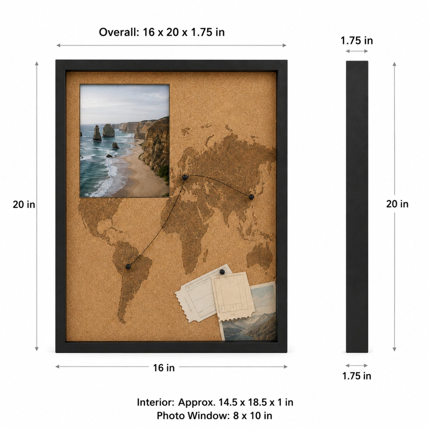 Journey Map Travel Keepsake Shadow Box