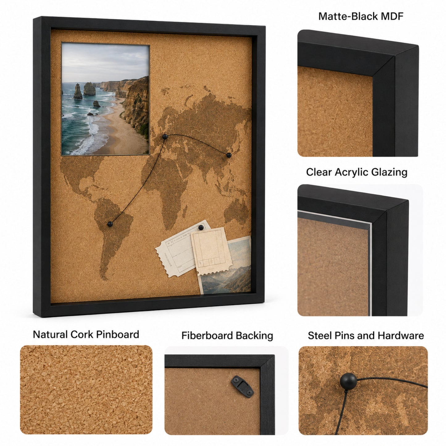 Journey Map Travel Keepsake Shadow Box