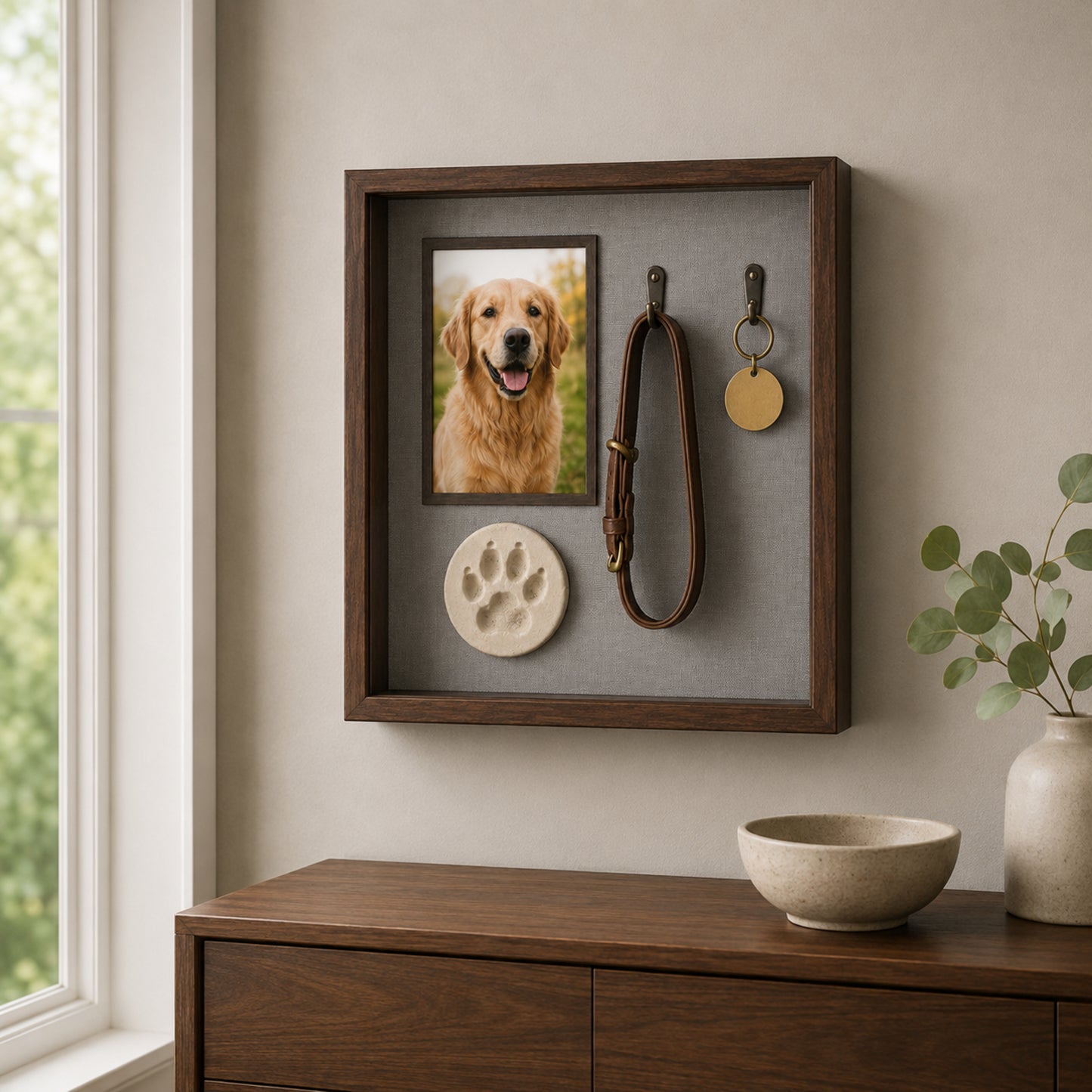 Pawprint Pet Memory Shadow Box