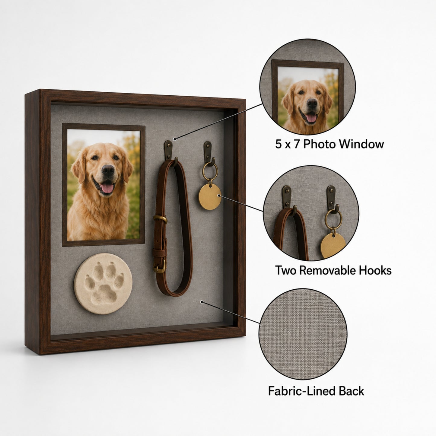 Pawprint Pet Memory Shadow Box