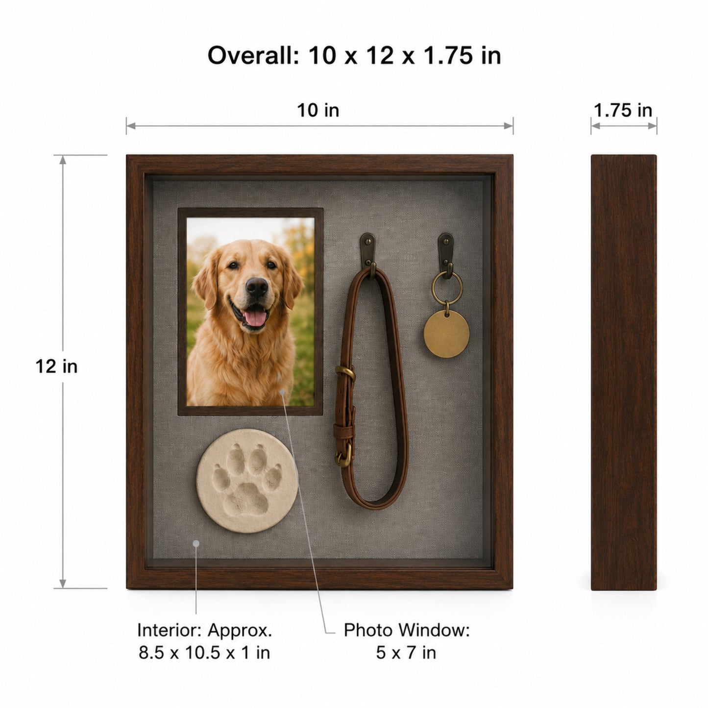 Pawprint Pet Memory Shadow Box